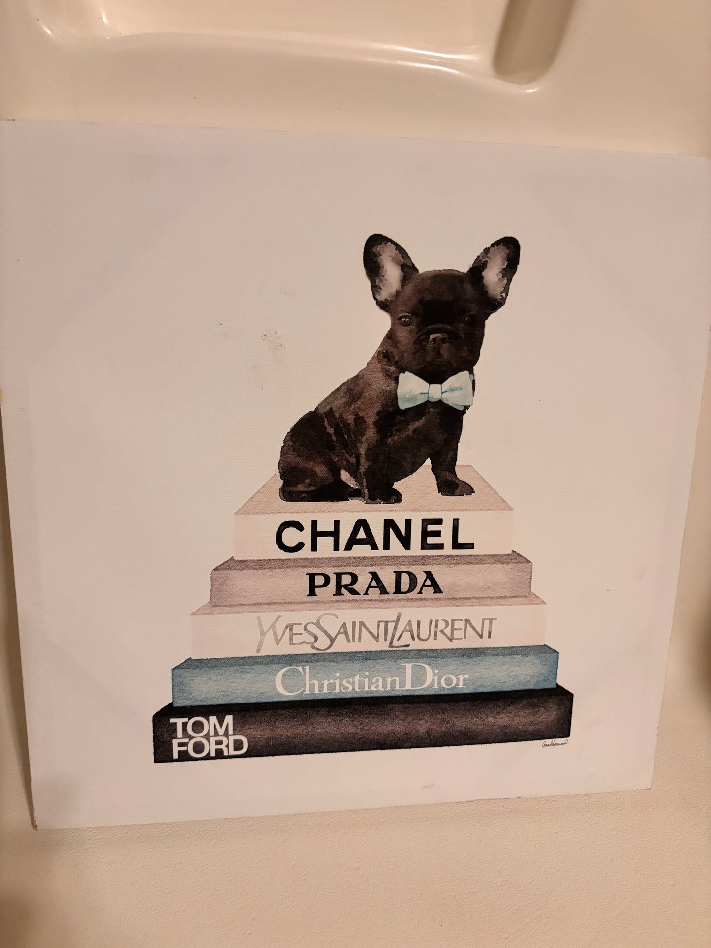 Fashionable Dog Art Print with Designer Books- FREE SHIPPING