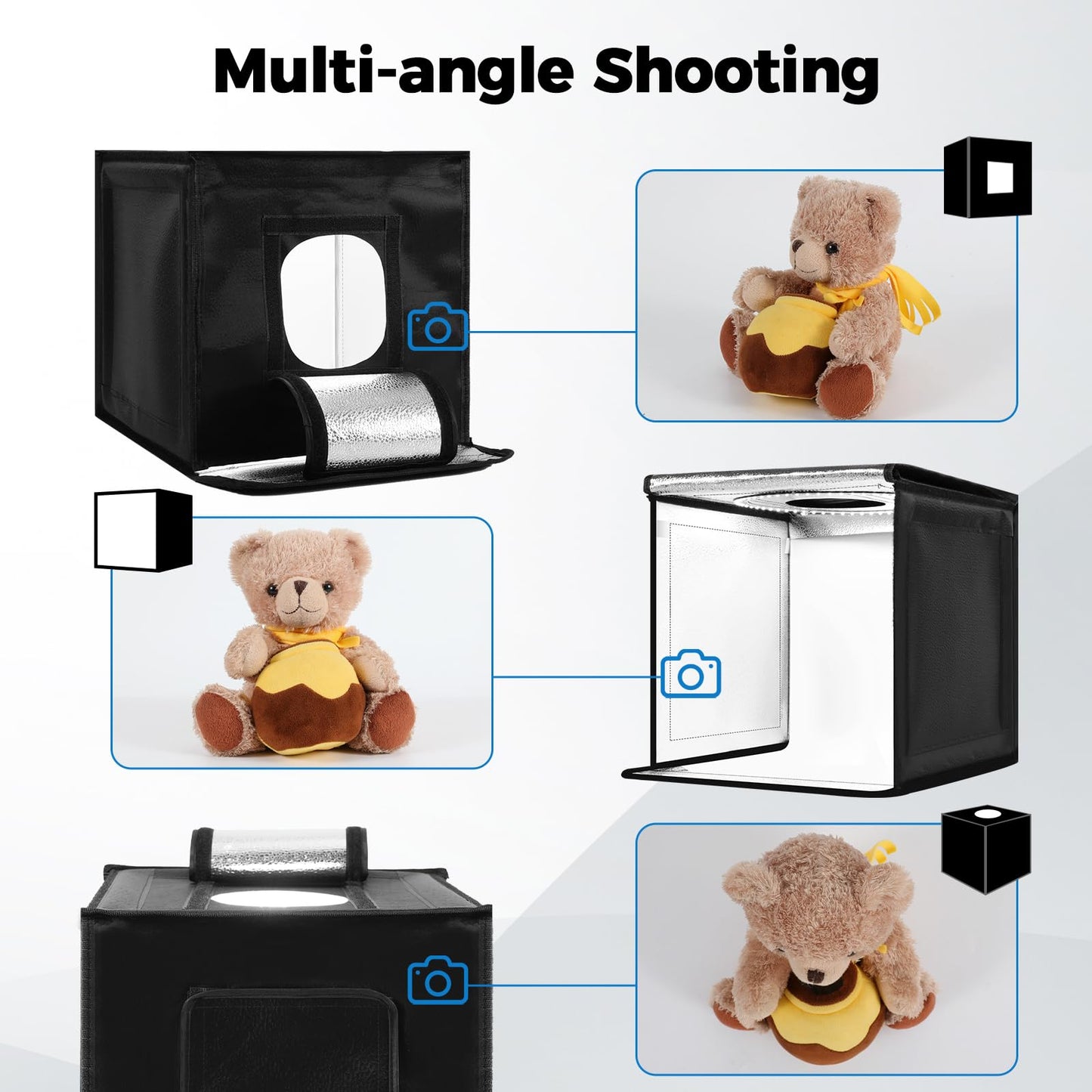 Hellovetee Photo Light Box, with CRI>95 120 Light Beads. Dimmable Shooting Tent Kit 6 colorss Photo Booth for Studio Products Display