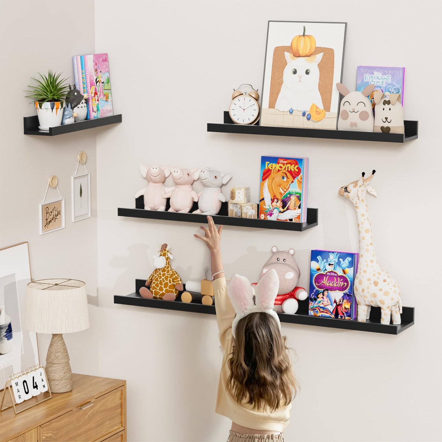 Heimlove 24” Floating Picture Ledge Shelves Set of 4