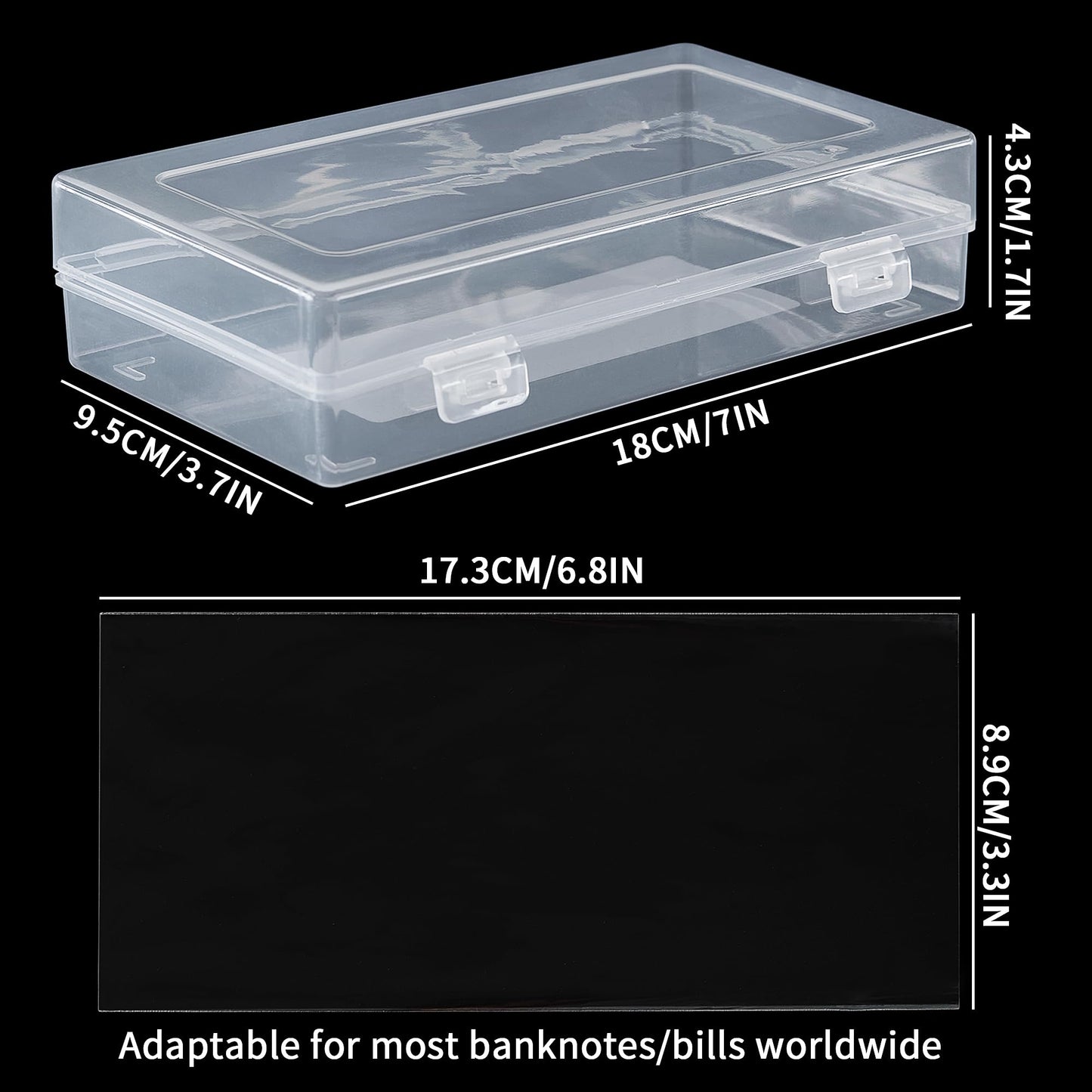 Uncle Paul 100 PCS Currency Sleeves - Clear Dollar Holder with Storage Box Banknote Protector