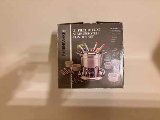 Farberware Commercial Pro 21 Piece Deluxe 18/10 Stainless Steel Fondue Set New-FREE SHIPPING