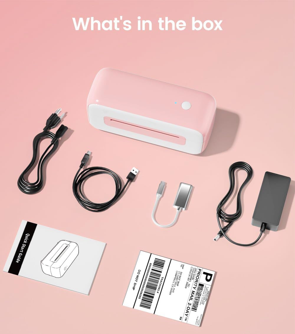 Phomemo Bluetooth Thermal Shipping Label Printer- 4x6, Compatible with iPhone Android Windows Mac, Fast Inkless Printing for Ebay Amazon Shopify USPS FedEx