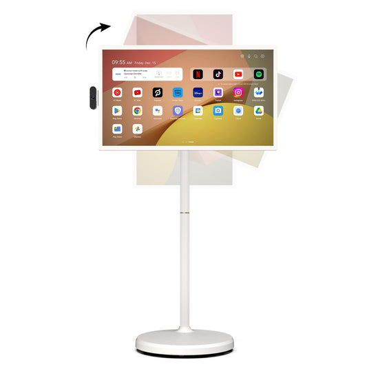 ApoloSign 32-Inch Smart Portable TV on Wheels Android 15