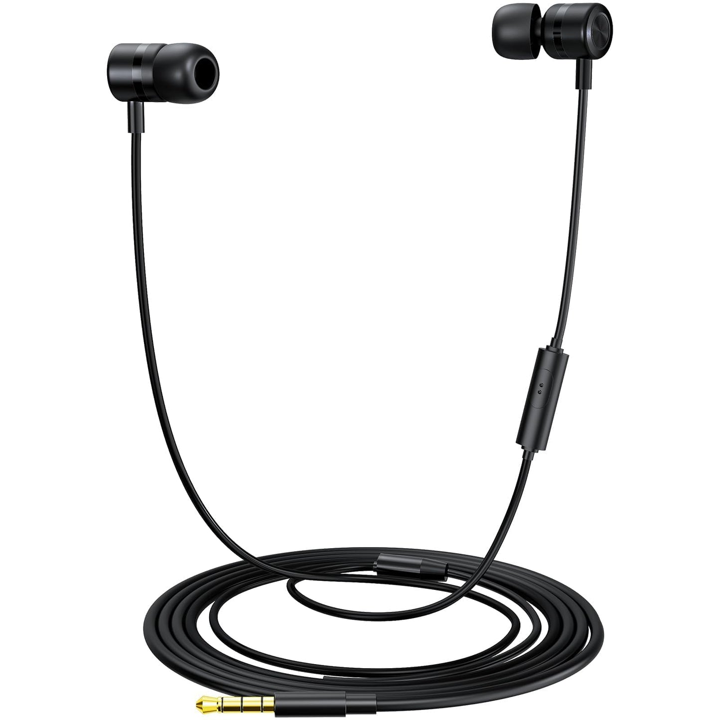 MORMOQUE EP-06 Wired Earbuds, 3.5mm Jack 4.9ft Long Cord Ear Buds, 6 Ear Tips,for Smartphones/Laptop/Computer Etc.