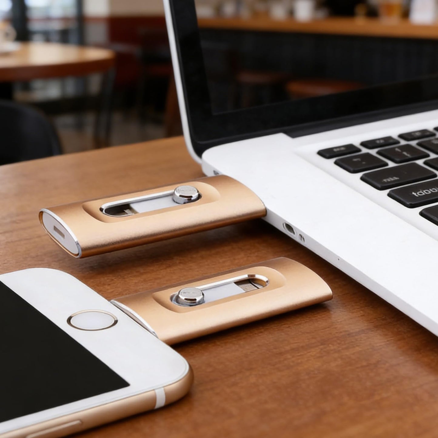 Sakerplus 3-in-1 Flash Drive for iPhone iPad & Computer, USB 3.0 Lightning Connector (128, GB)
