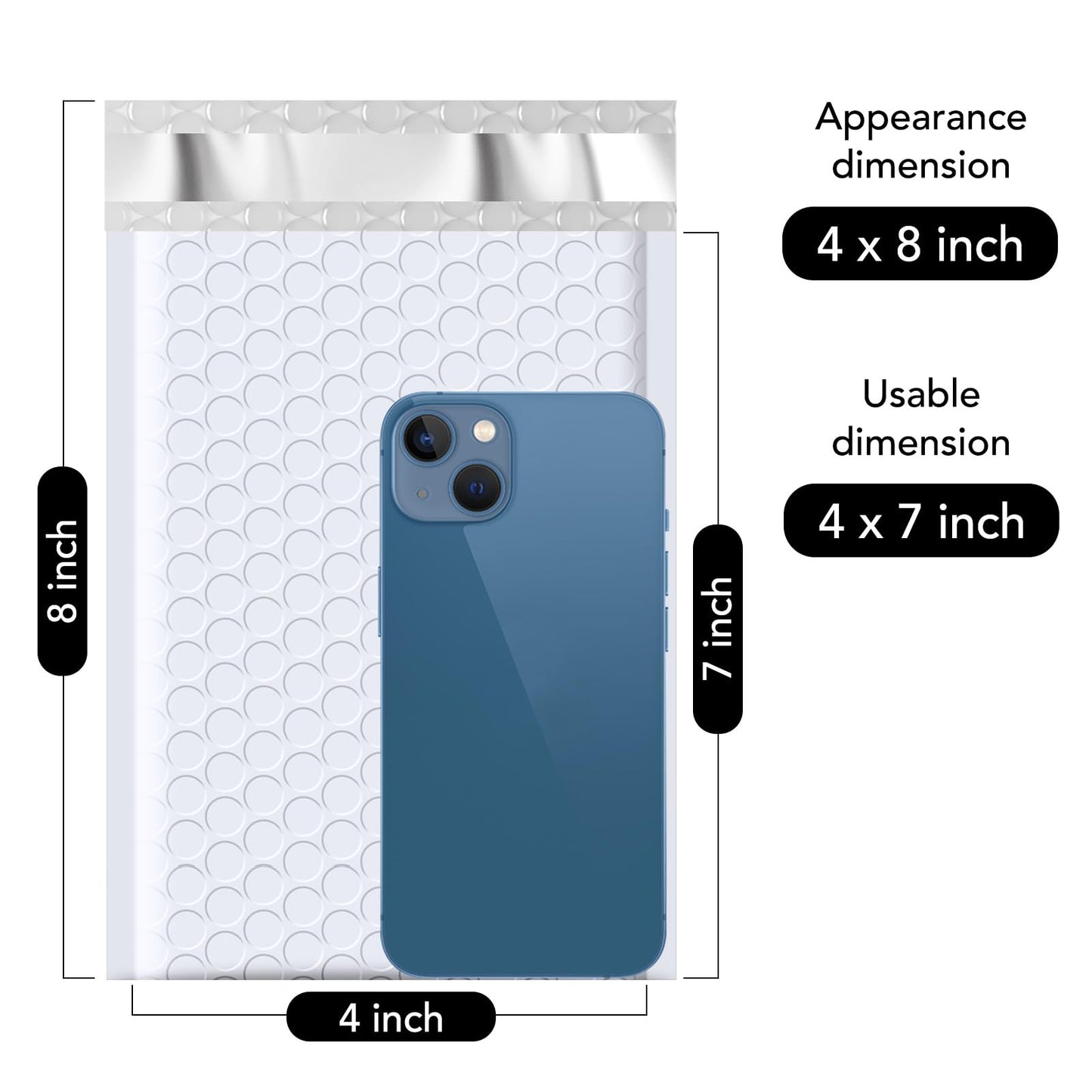 Bubble White Padded Envelopes for Mailers 100 Pack