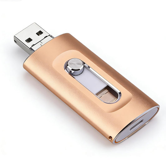 Sakerplus 3-in-1 Flash Drive for iPhone iPad & Computer, USB 3.0 Lightning Connector (128, GB)