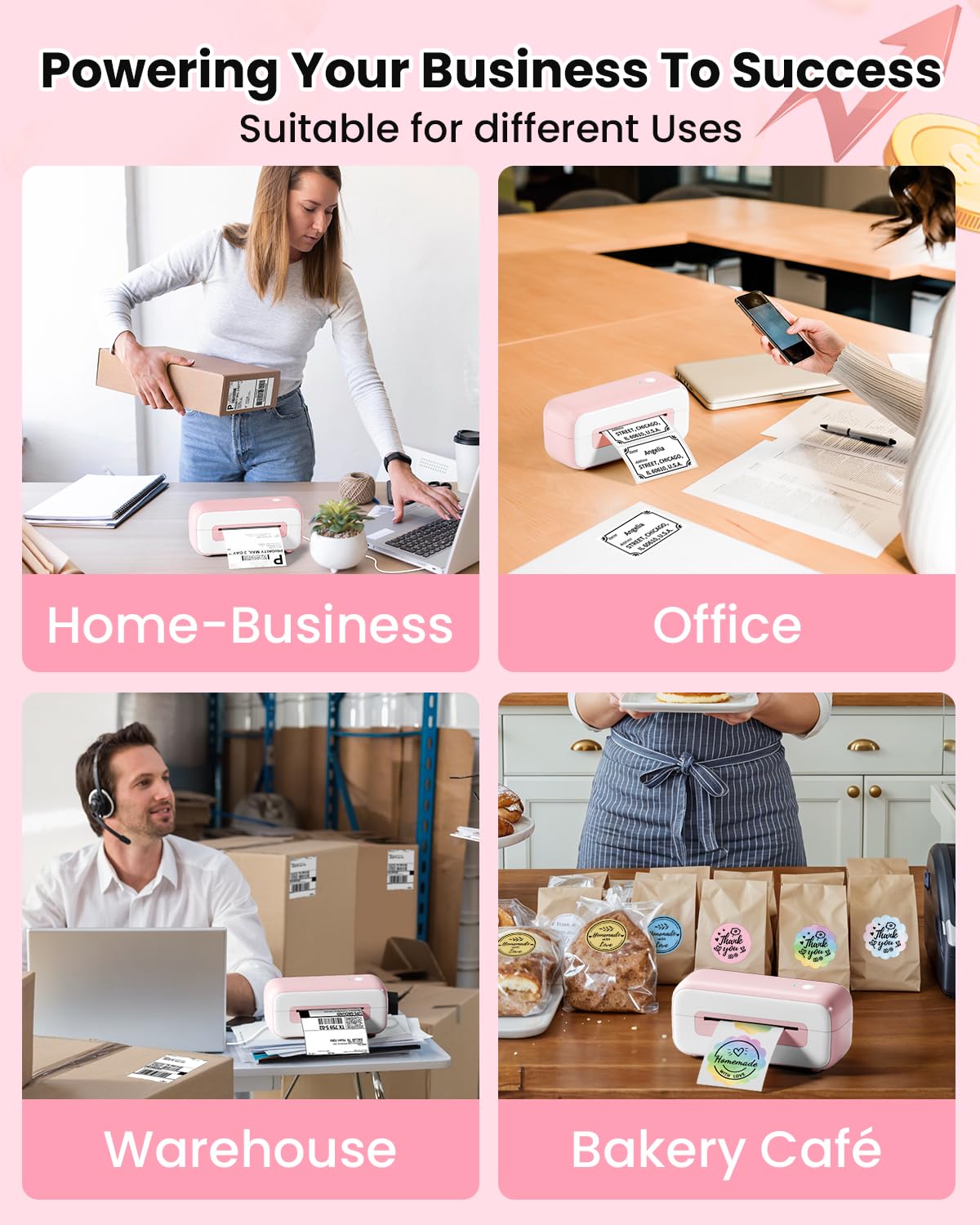 Phomemo Bluetooth Thermal Shipping Label Printer- 4x6, Compatible with iPhone Android Windows Mac, Fast Inkless Printing for Ebay Amazon Shopify USPS FedEx