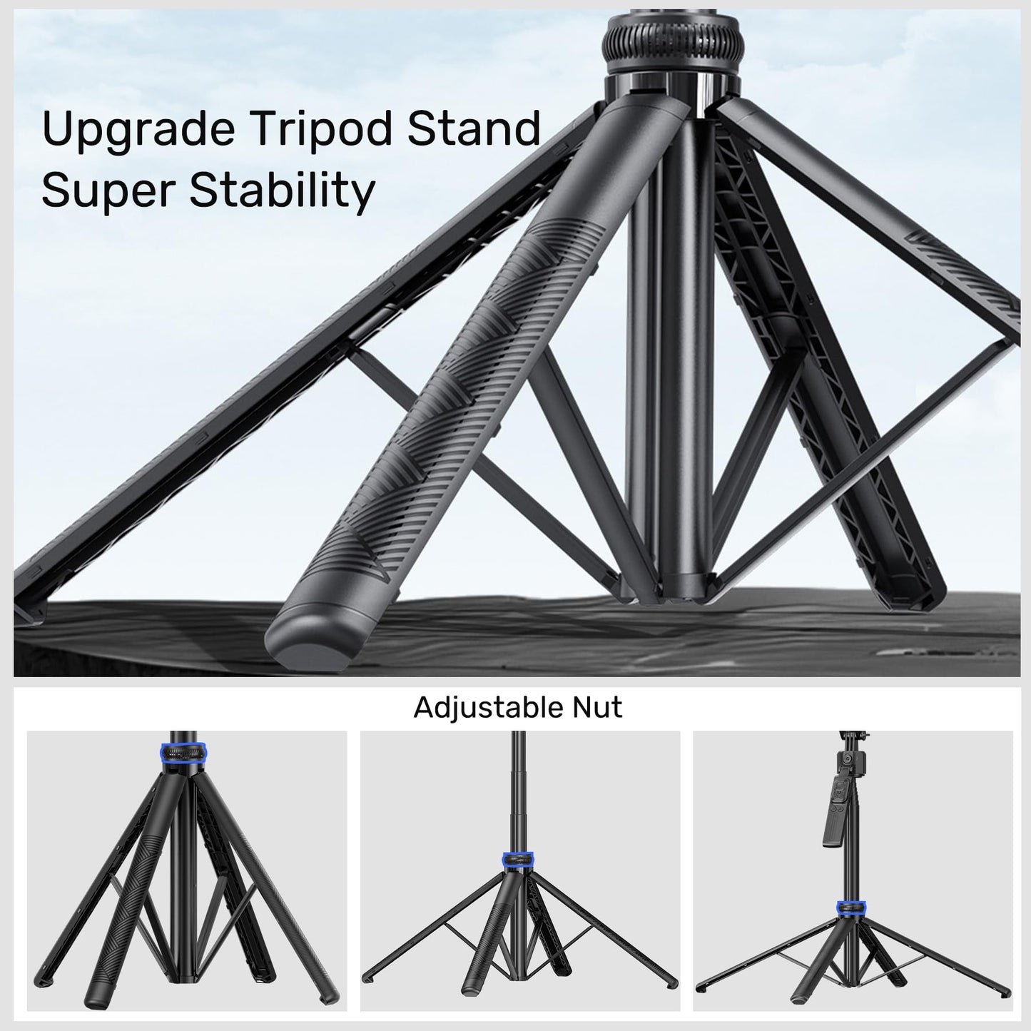 Auto Face Tracking Selfie Stick Tripod for iPhone with Light,360 Rotation Follows Your Movement