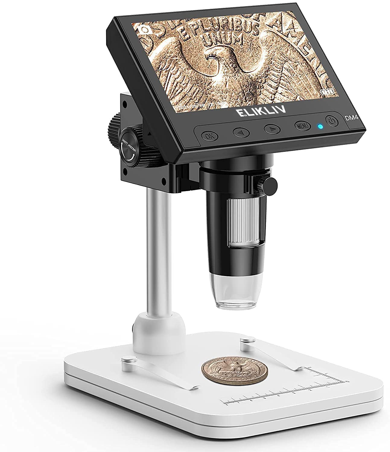 Elikliv 1000x Digital Coin Microscope with LCD Screen