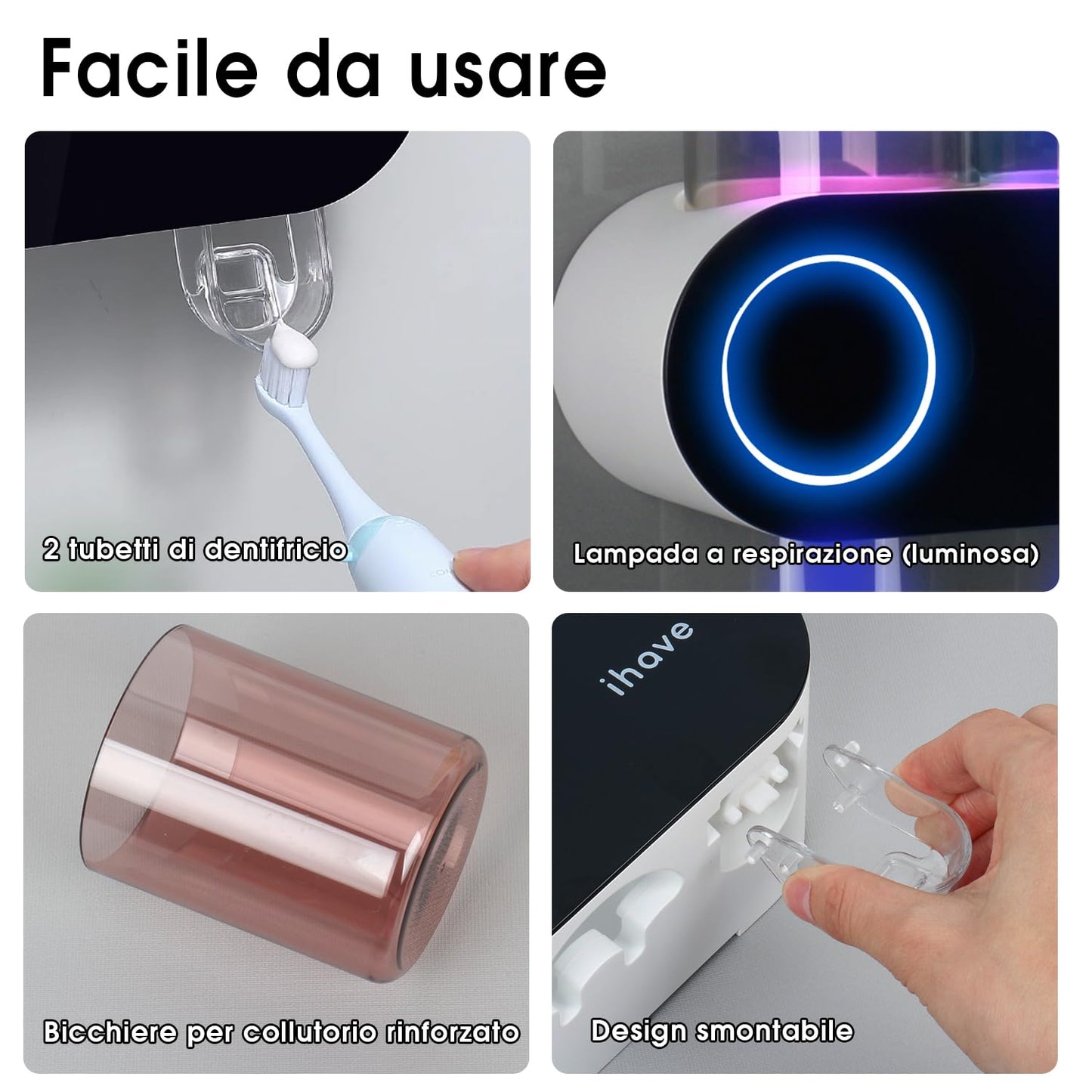 iHave Wall Mounted Electric Toothbrush Holder with UV Sanitizer