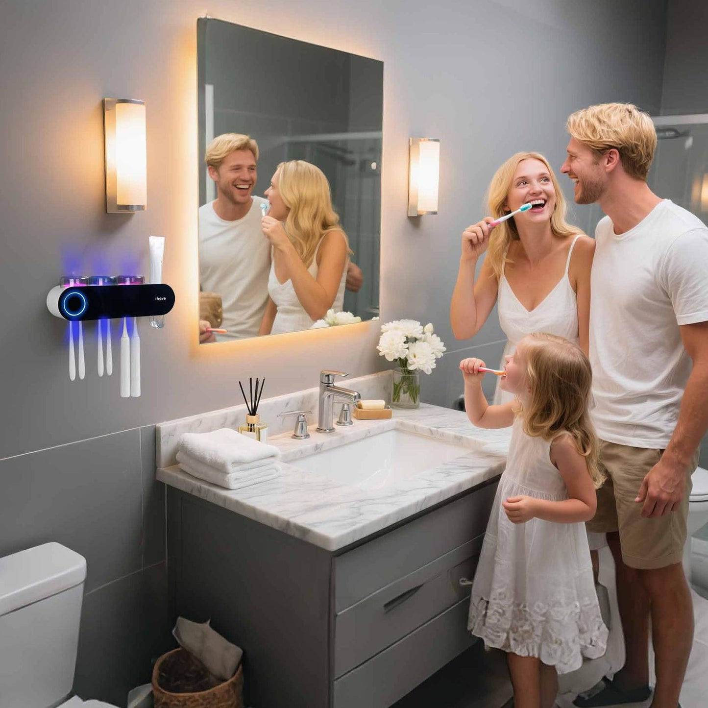 iHave Wall Mounted Electric Toothbrush Holder with UV Sanitizer