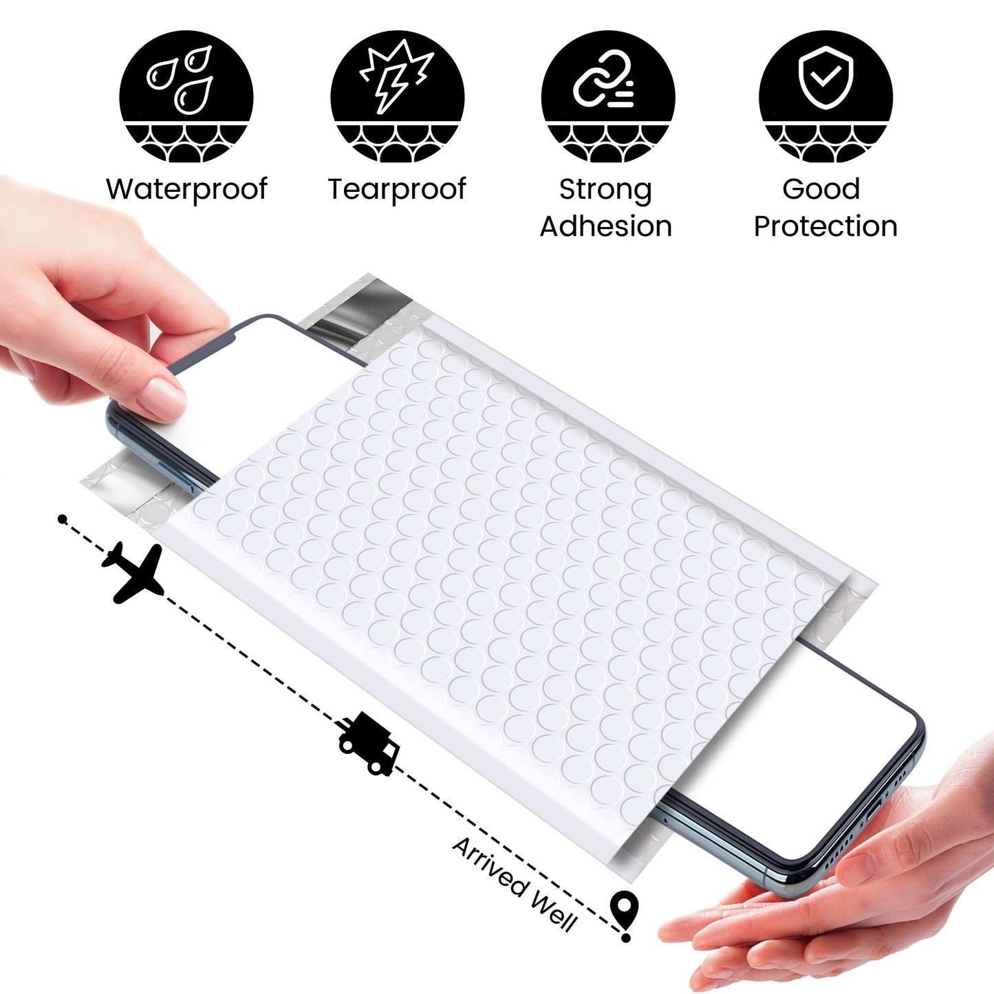 Bubble White Padded Envelopes for Mailers 100 Pack