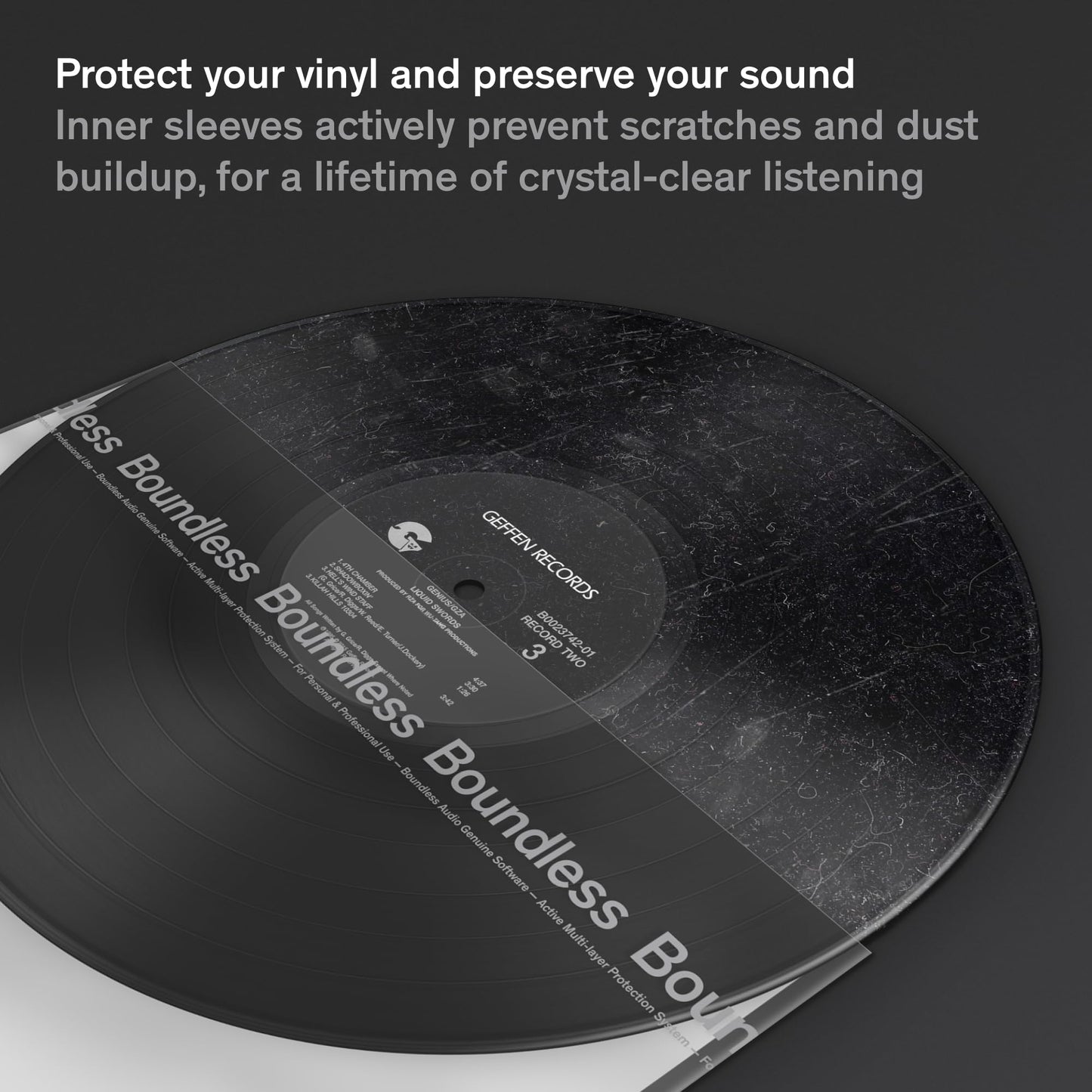 Boundless Audio Anti-Static Vinyl Record Inner Sleeves, 50 Pack