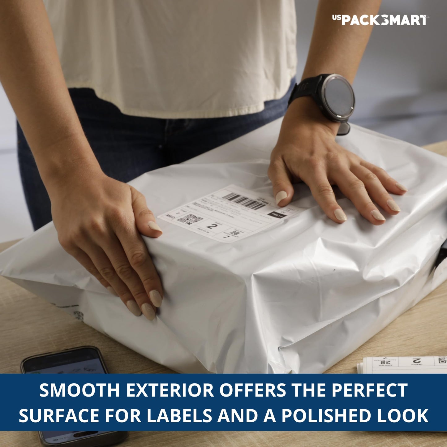 White Plastic Poly Mailers 9"x12" Shipping Bags for Clothing, Books, Accessories Waterproof