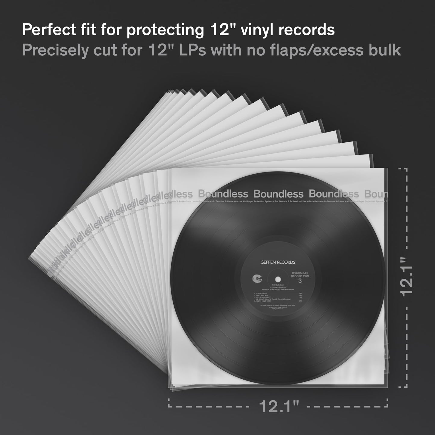 Boundless Audio Anti-Static Vinyl Record Inner Sleeves, 50 Pack