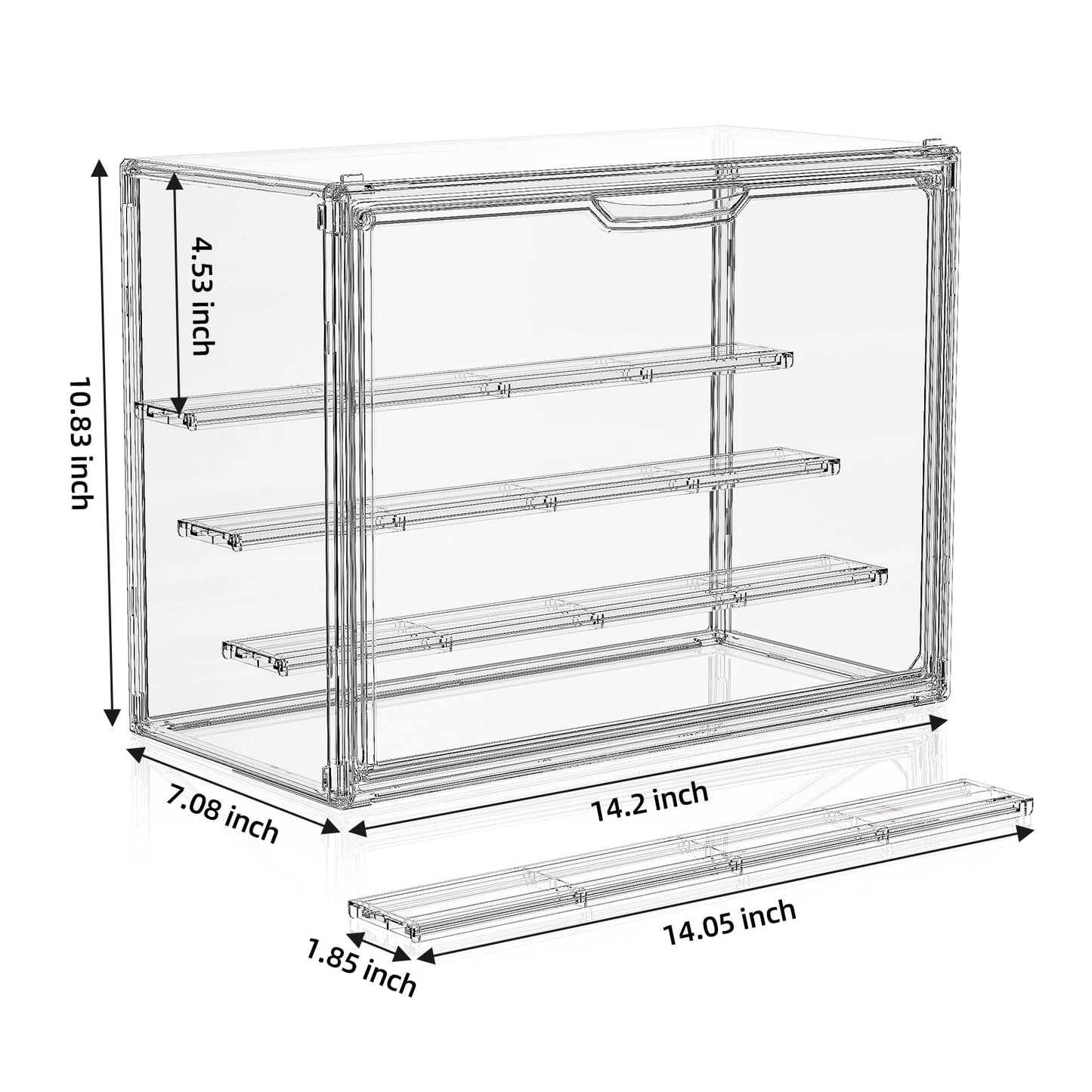 MSHOMELY Acrylic Display Case for Collectibles, 4-Tier Stackable