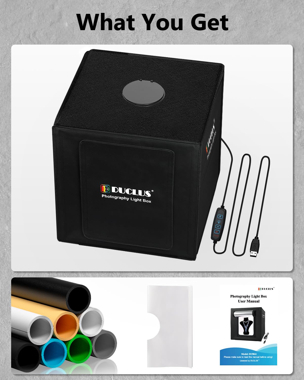 DUCLUS 16x16 LED Light Box for Product Photography