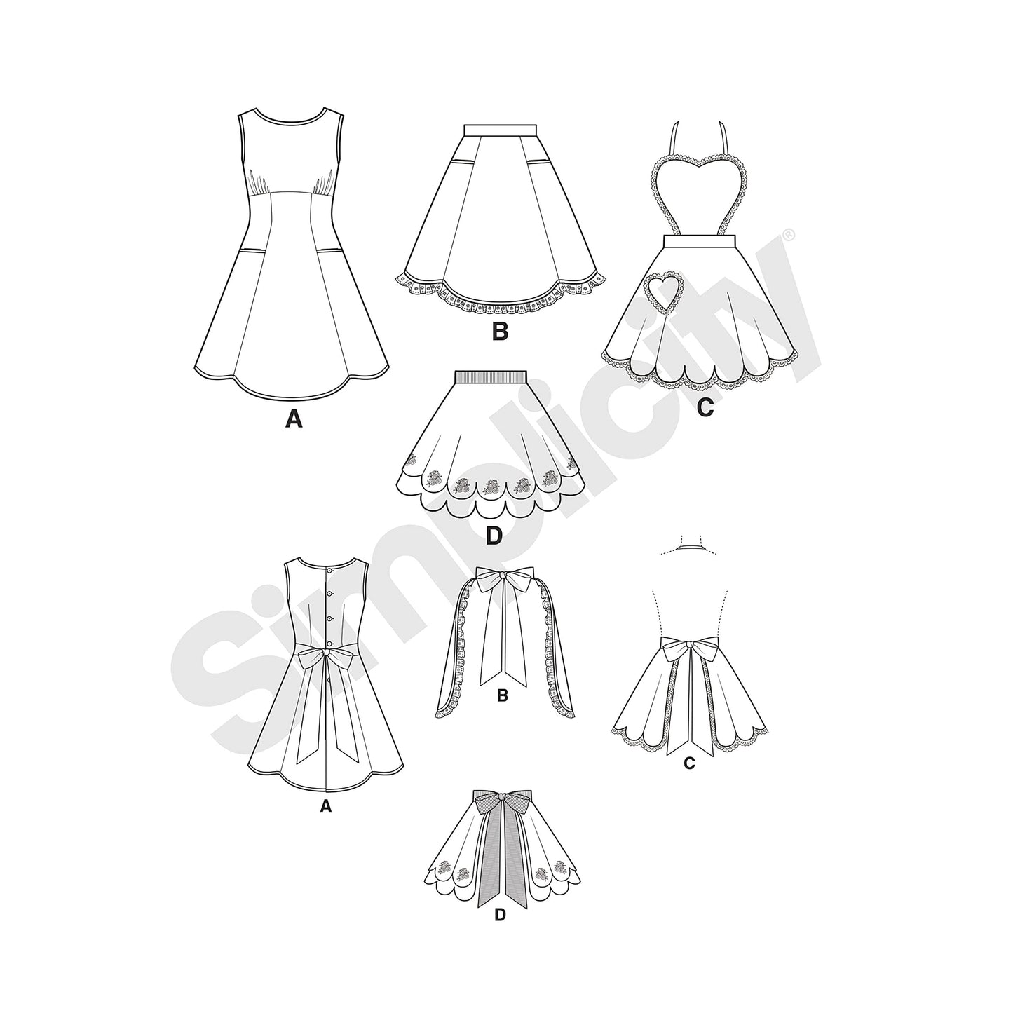 Misses' Vintage Apron Sewing Pattern Kit, Code 9311