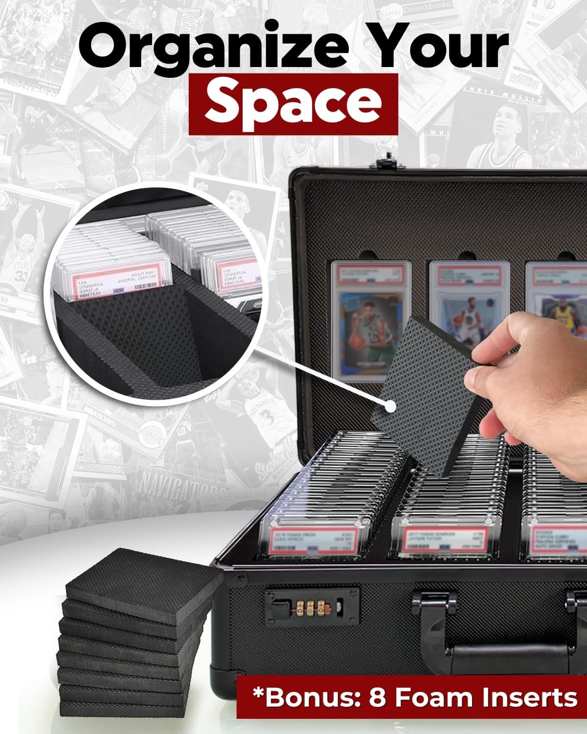 Graded Card Case with Lock for PSA Slabs