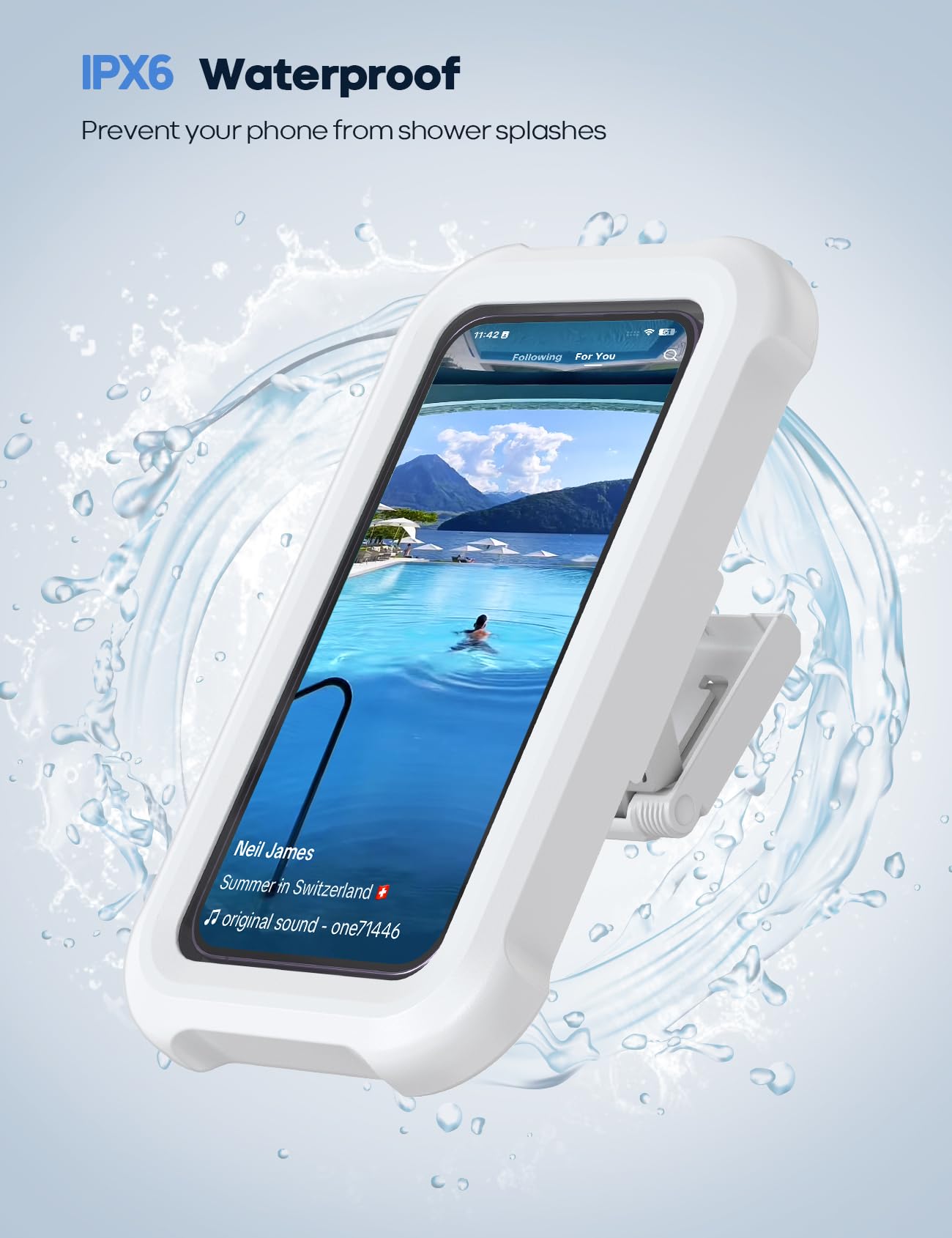 Lamicall Waterproof Shower Phone Holder with 480° Rotating Mount