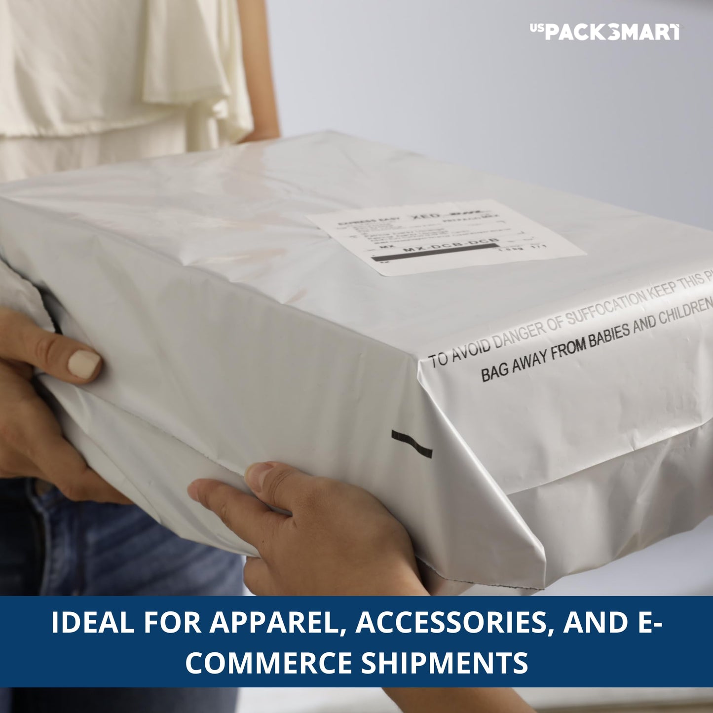 White Plastic Poly Mailers 9"x12" Shipping Bags for Clothing, Books, Accessories Waterproof