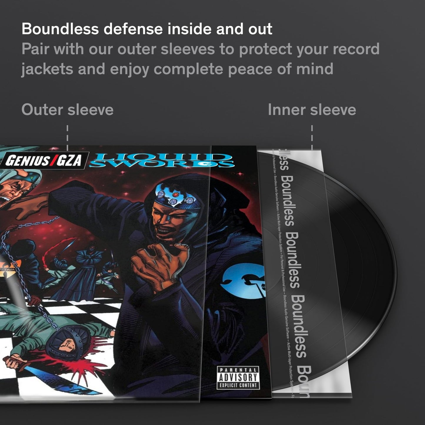 Boundless Audio Anti-Static Vinyl Record Inner Sleeves, 50 Pack