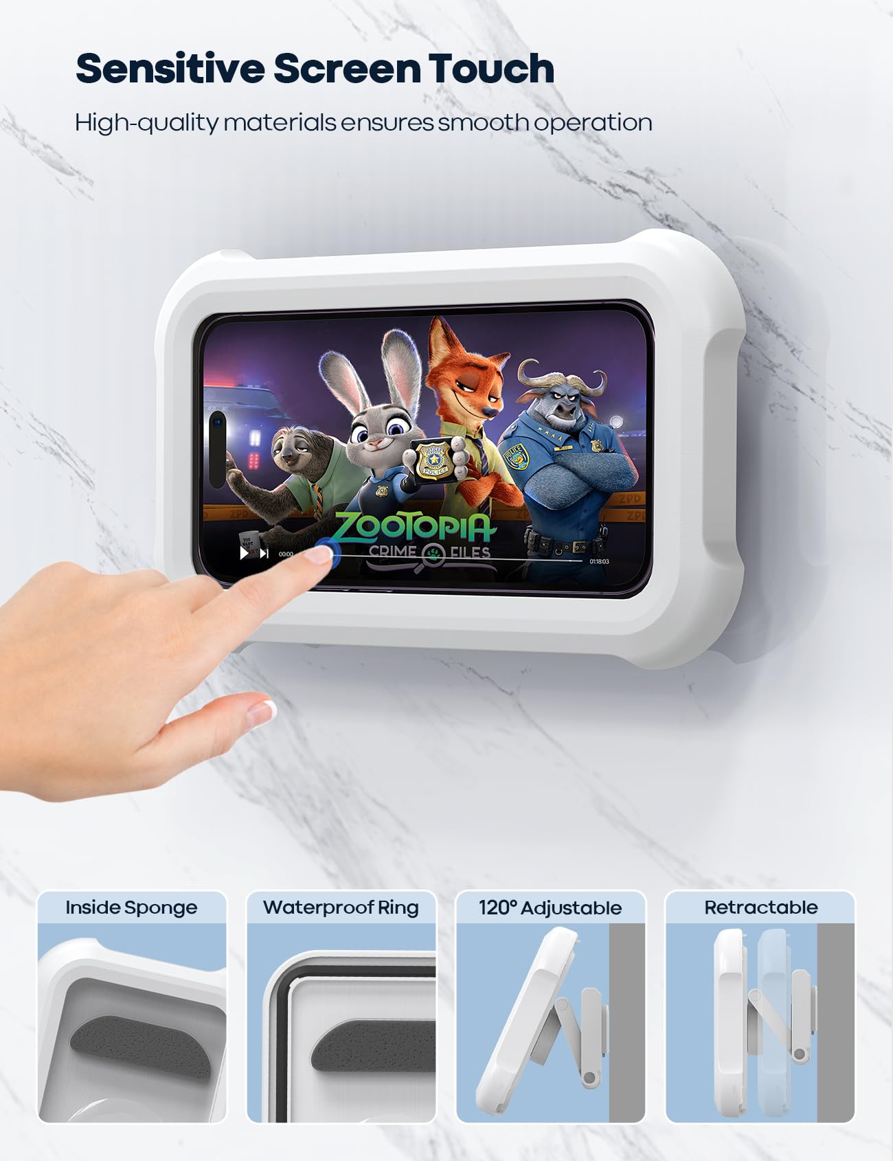 Lamicall Waterproof Shower Phone Holder with 480° Rotating Mount