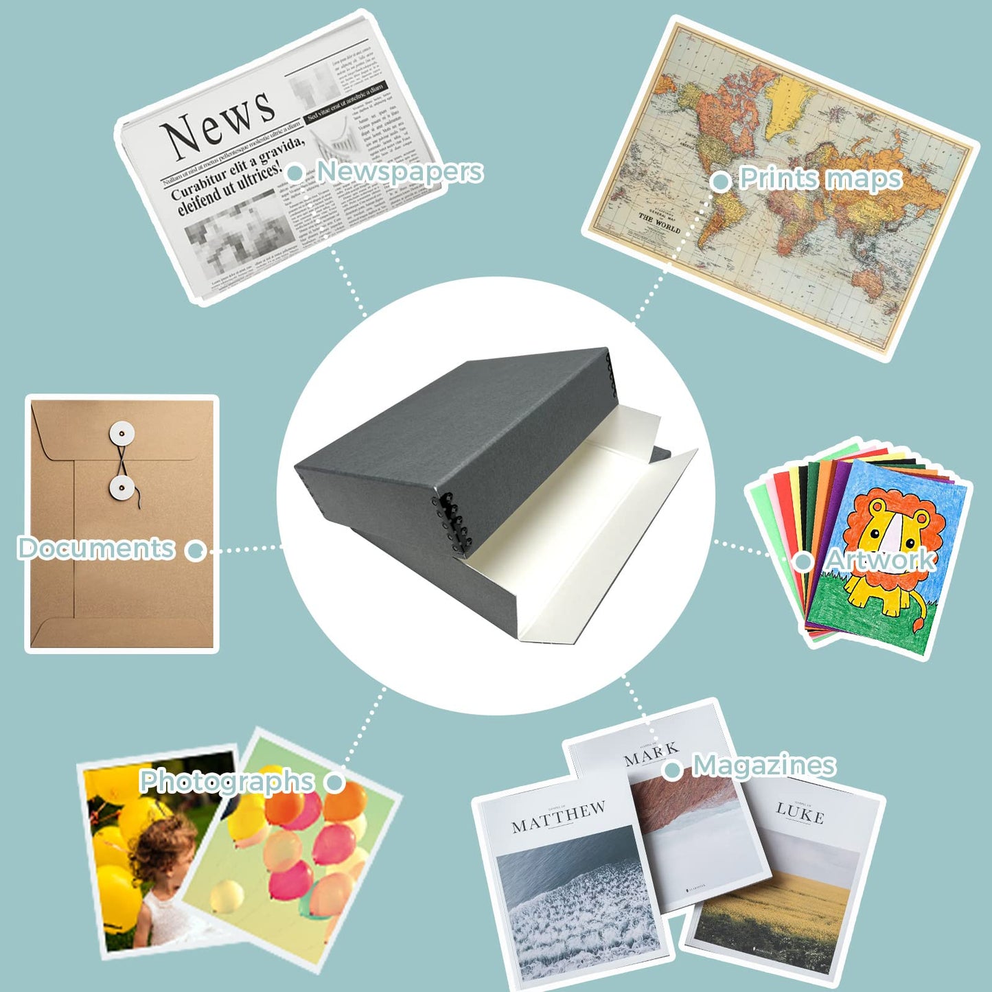 Golden State Art Archival Storage Box, Acid-Free Museum Quality