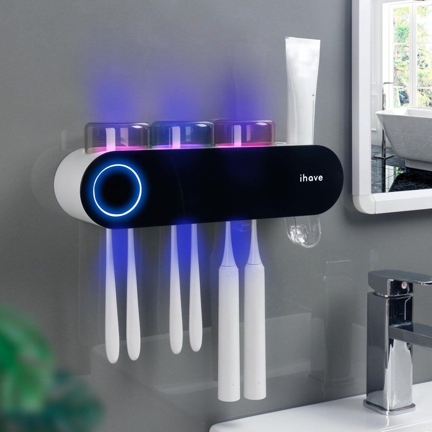 iHave Wall Mounted Electric Toothbrush Holder with UV Sanitizer
