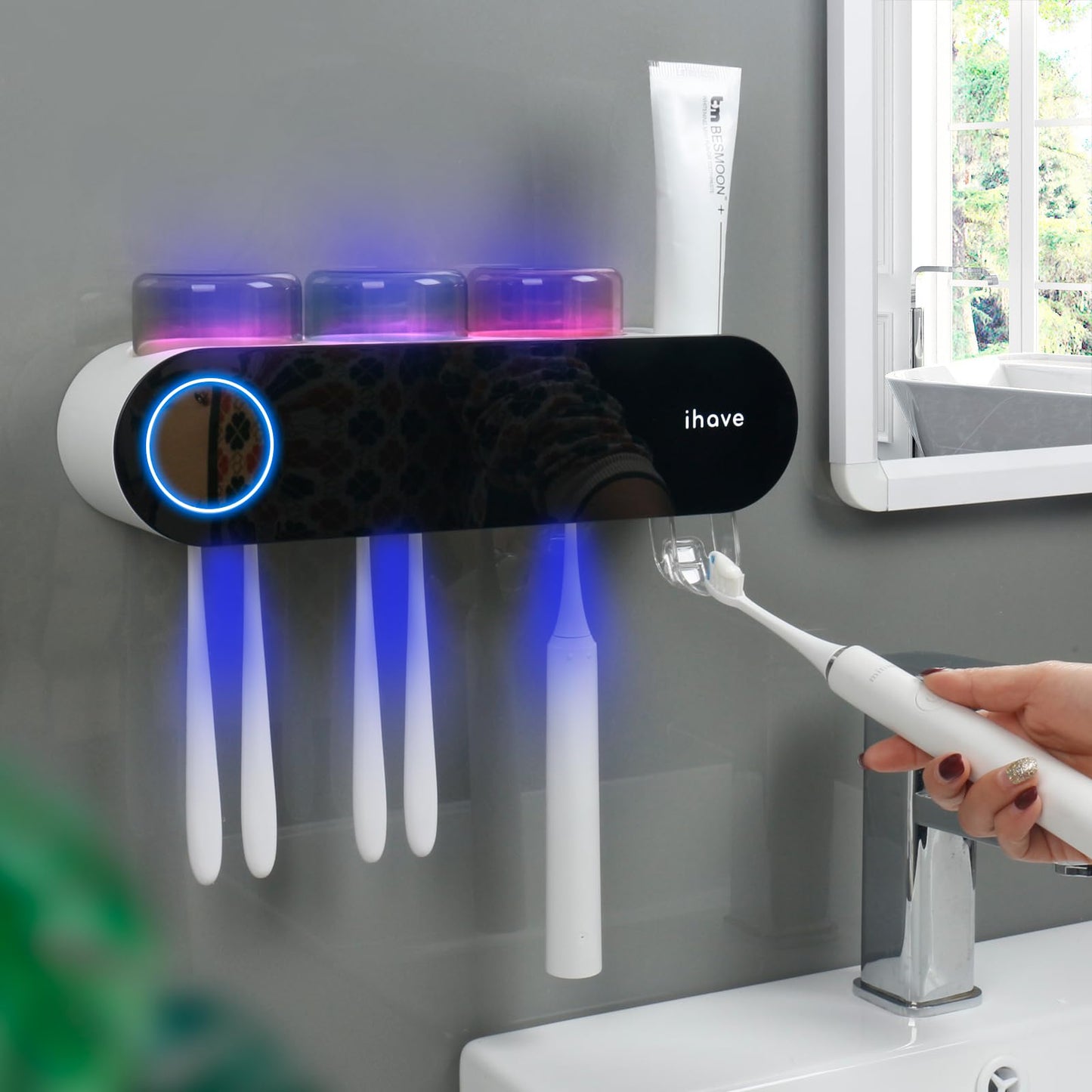 iHave Wall Mounted Electric Toothbrush Holder with UV Sanitizer