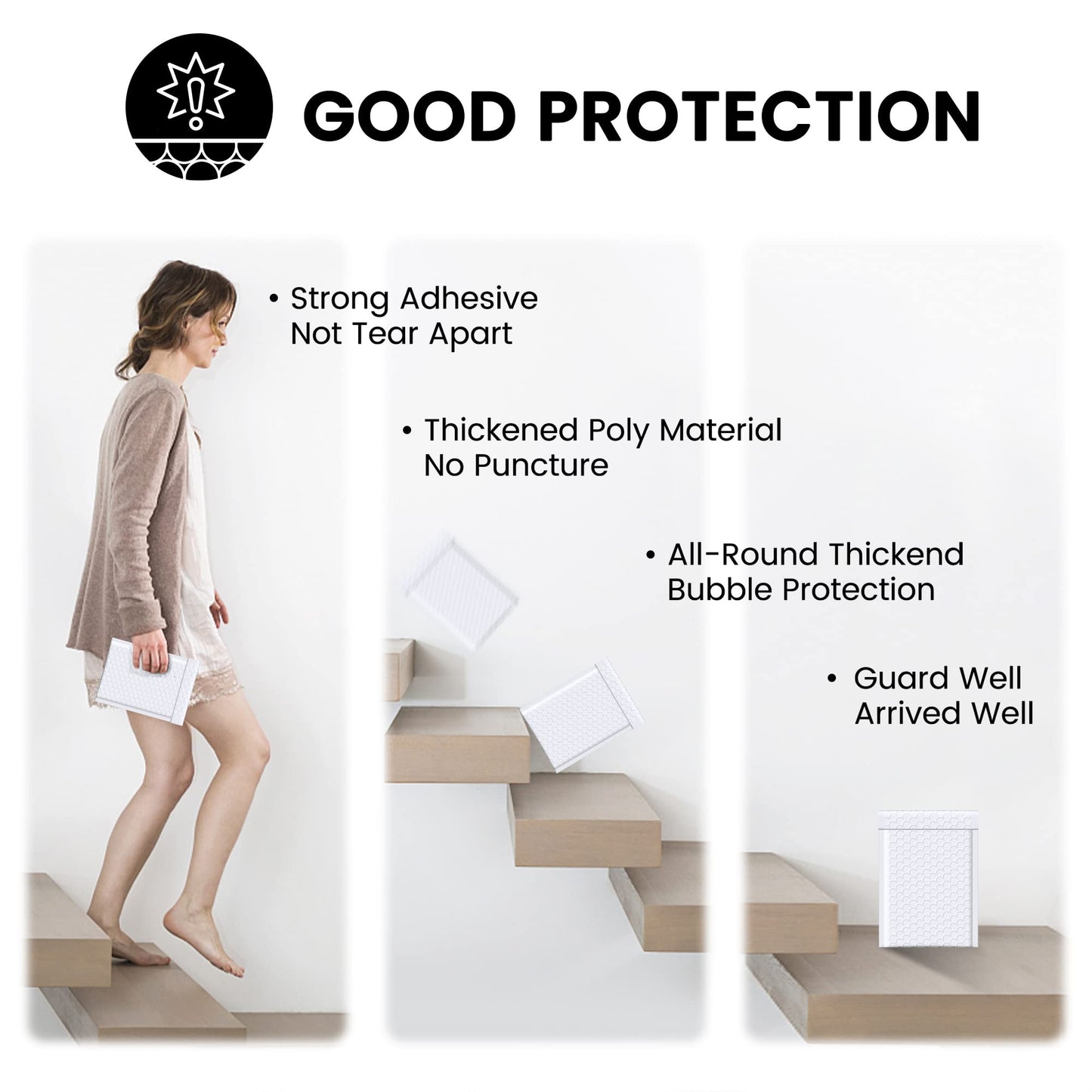 Bubble White Padded Envelopes for Mailers 100 Pack