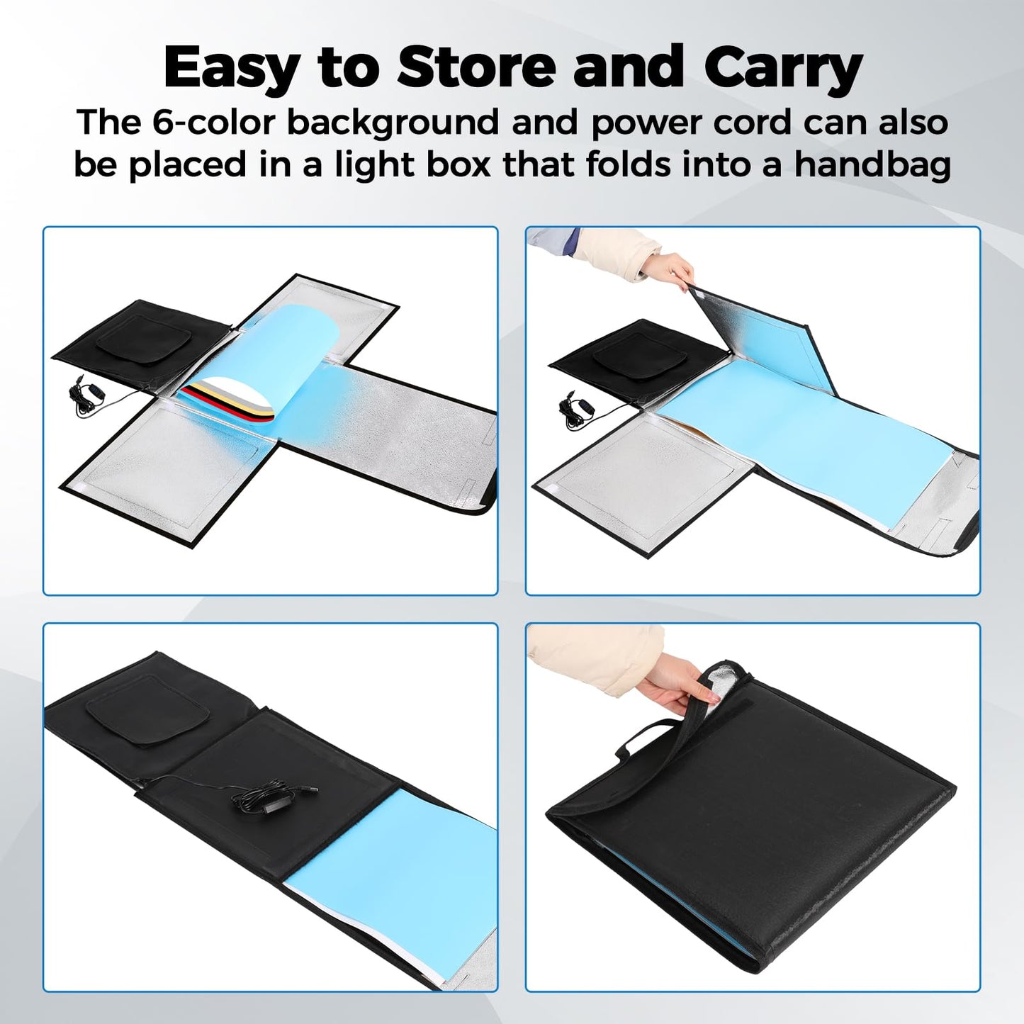 Hellovetee Photo Light Box, with CRI>95 120 Light Beads. Dimmable Shooting Tent Kit 6 colorss Photo Booth for Studio Products Display