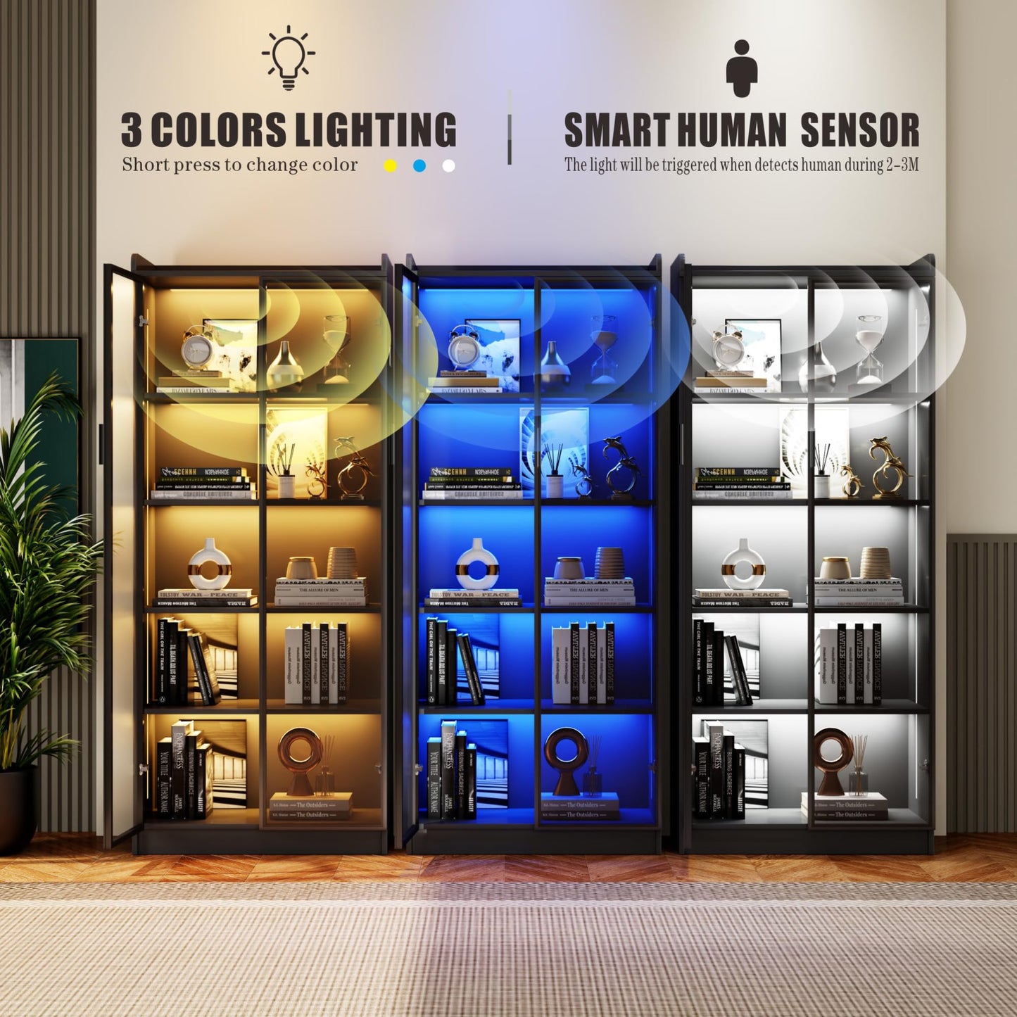 Dystler 5-Tier LED Display Cabinet for Collectibles