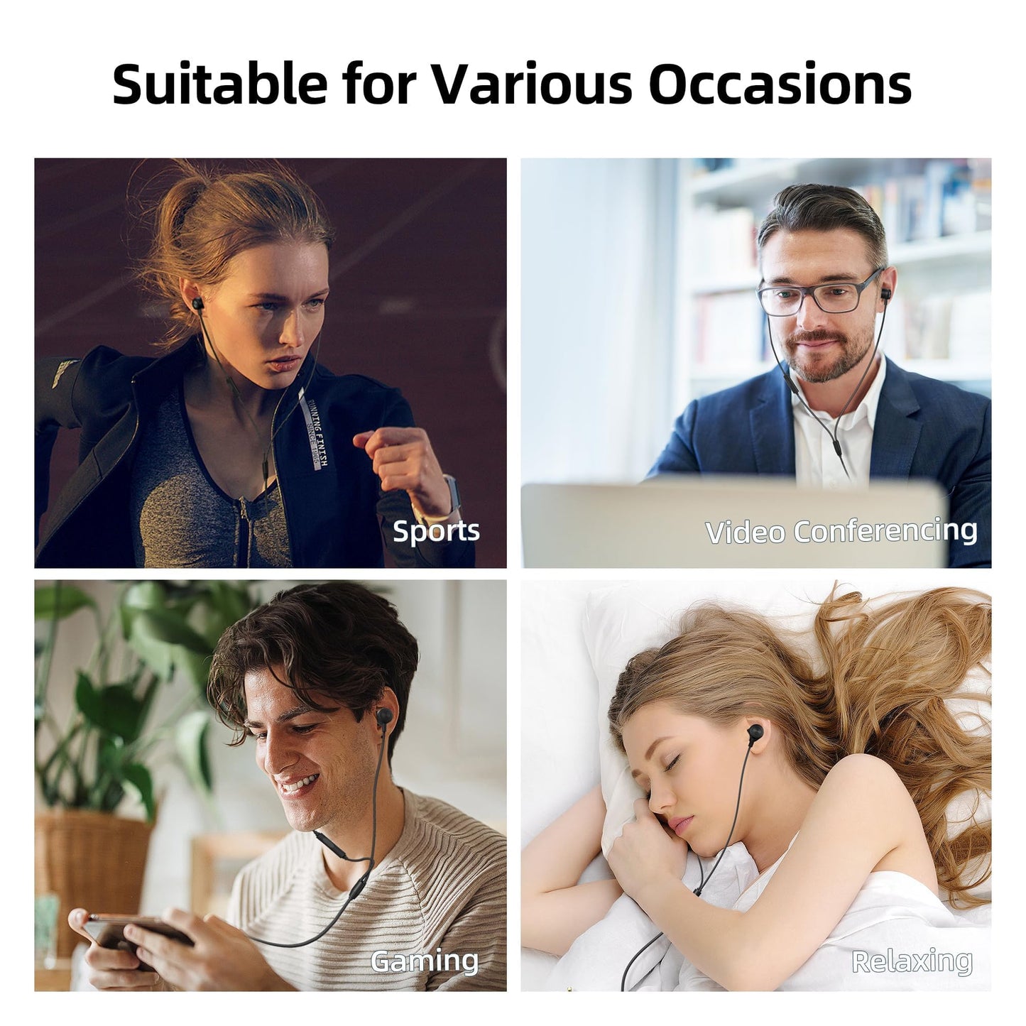 MORMOQUE EP-06 Wired Earbuds, 3.5mm Jack 4.9ft Long Cord Ear Buds, 6 Ear Tips,for Smartphones/Laptop/Computer Etc.