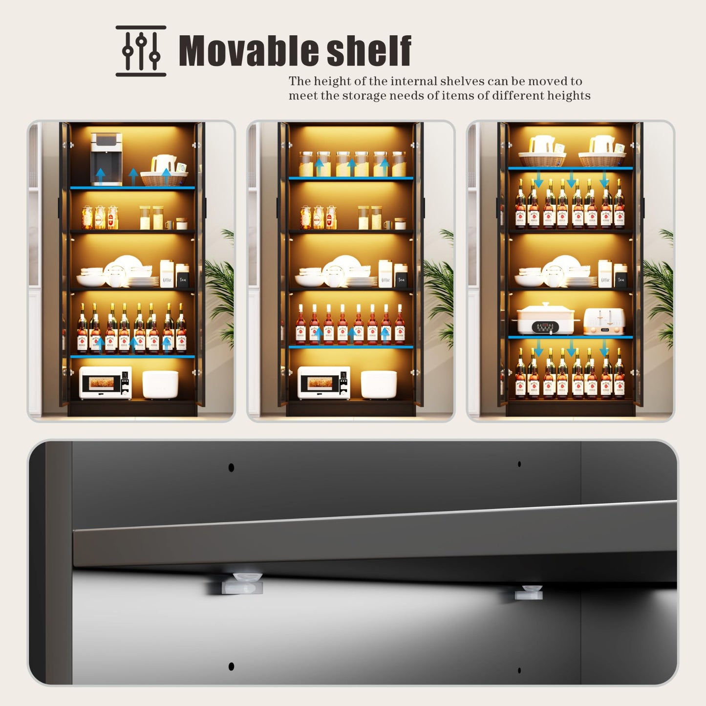Dystler 5-Tier LED Display Cabinet for Collectibles