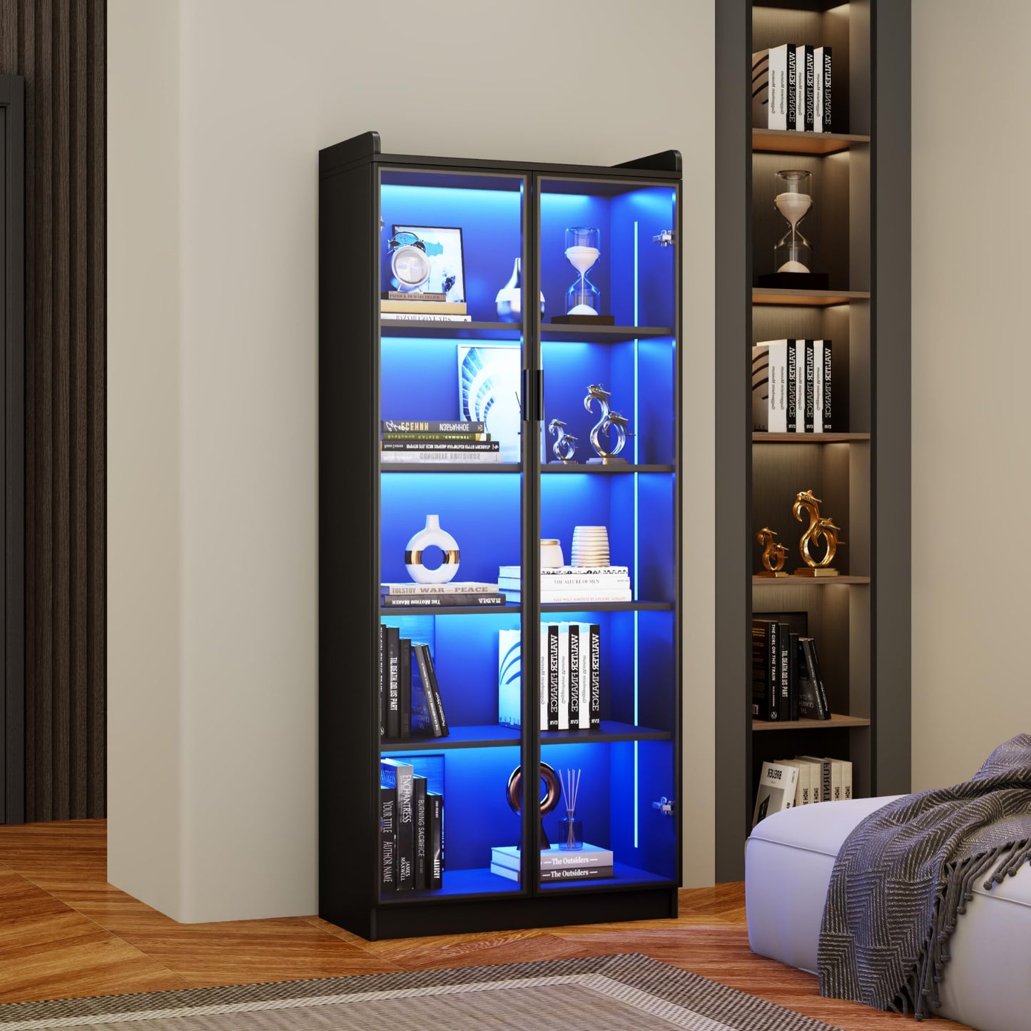 Dystler 5-Tier LED Display Cabinet for Collectibles