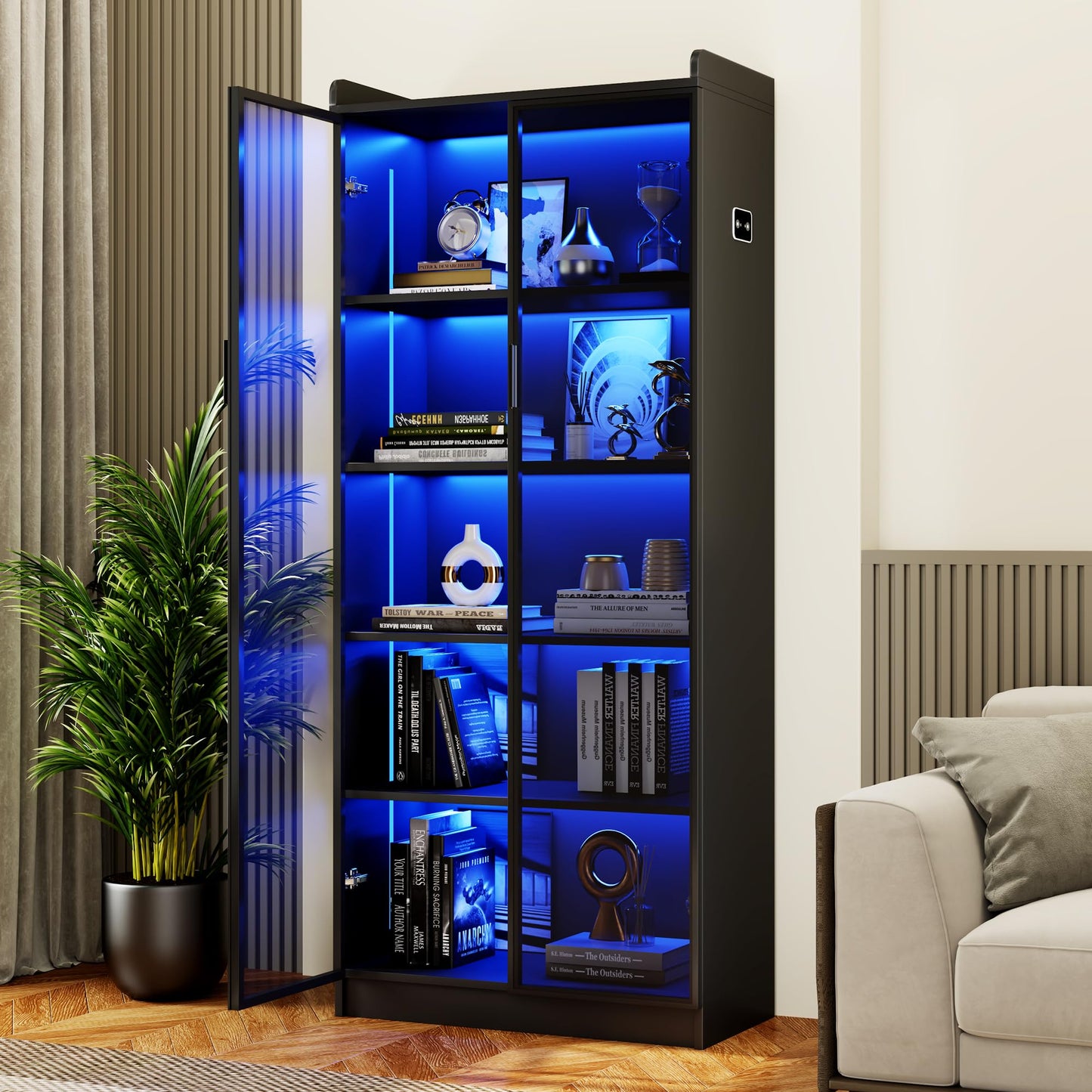Dystler 5-Tier LED Display Cabinet for Collectibles