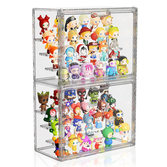 MSHOMELY Acrylic Display Case for Collectibles, 4-Tier Stackable