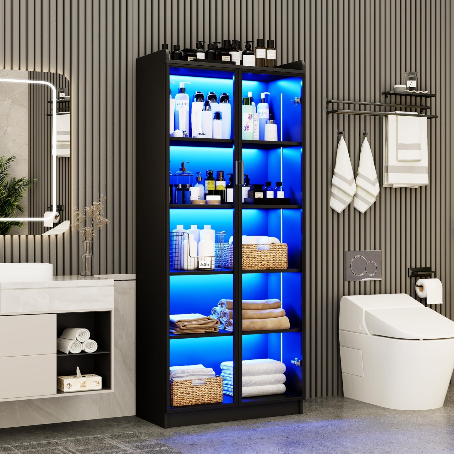 Dystler 5-Tier LED Display Cabinet for Collectibles