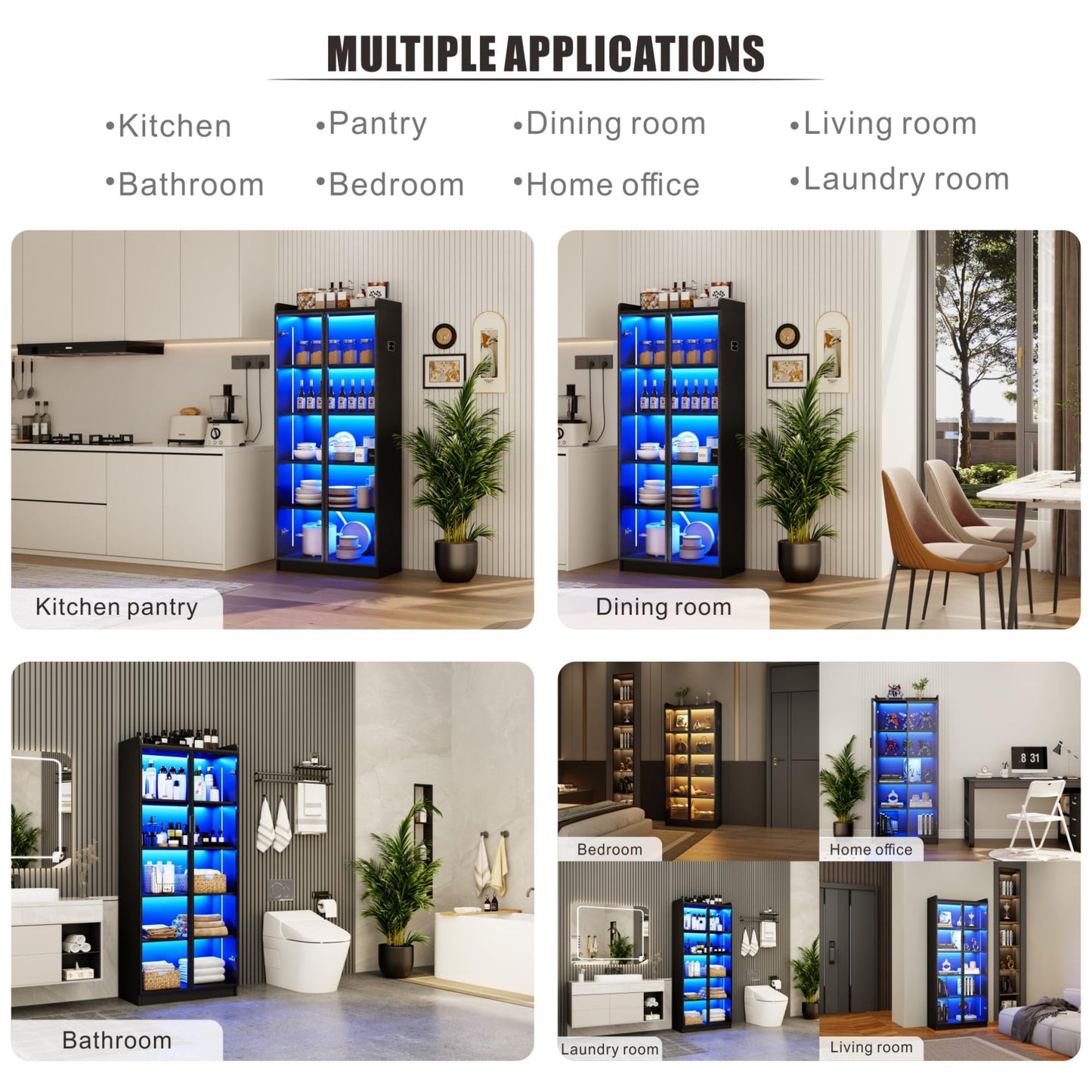 Dystler 5-Tier LED Display Cabinet for Collectibles