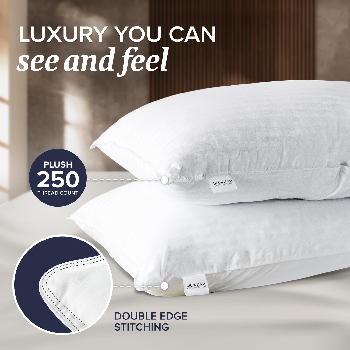 Beckham Hotel Collection Down Alternative Bed Pillows Set of 2