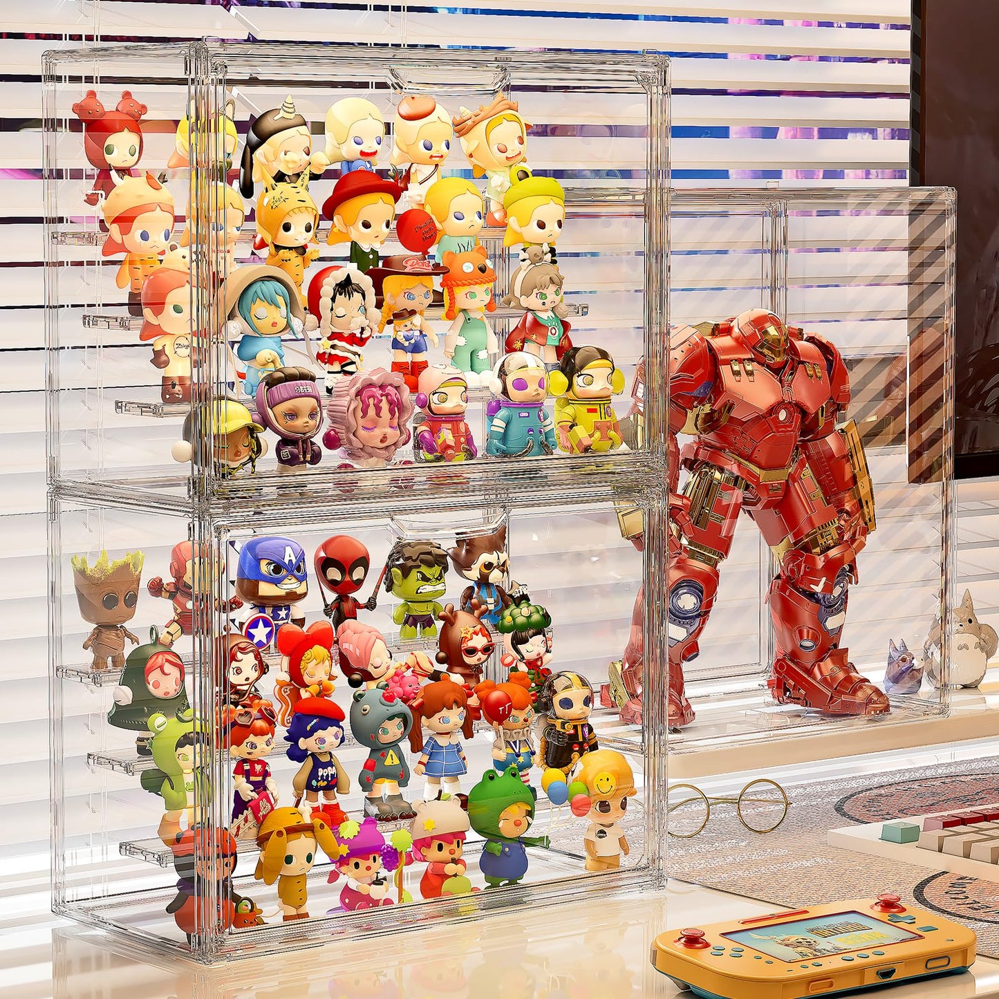 MSHOMELY Acrylic Display Case for Collectibles, 4-Tier Stackable