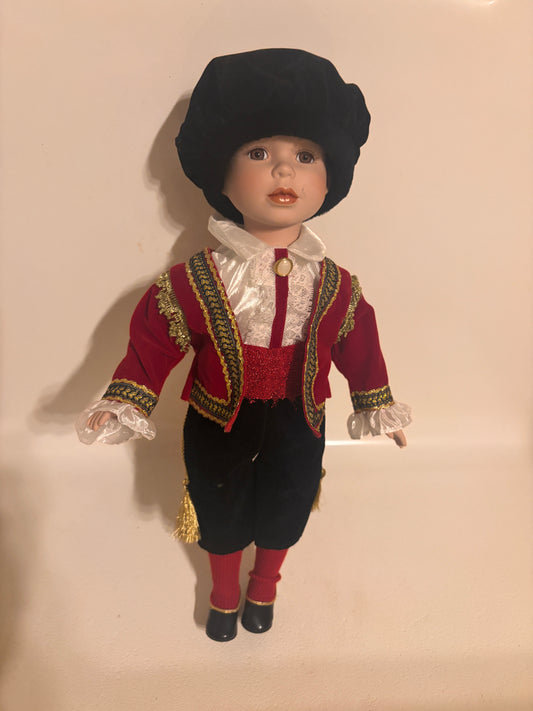 Geppeddo Dolls of the World 17” Spanish Bullfighter Miguel w/ Stand -FREE SHIPPING
